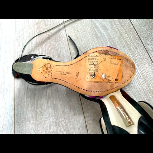 Sophia Webster Cool metallic purple, pony hair camo heels! 38 1/2 - Picture 4 of 5